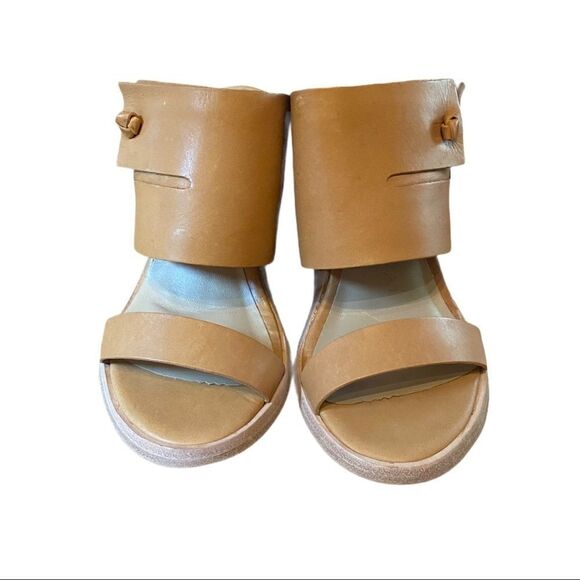 Wal & Pai "Cole" Nude Calf Leather Slide Wedge Sandals with Box 38 7.5 - Picture 3 of 5